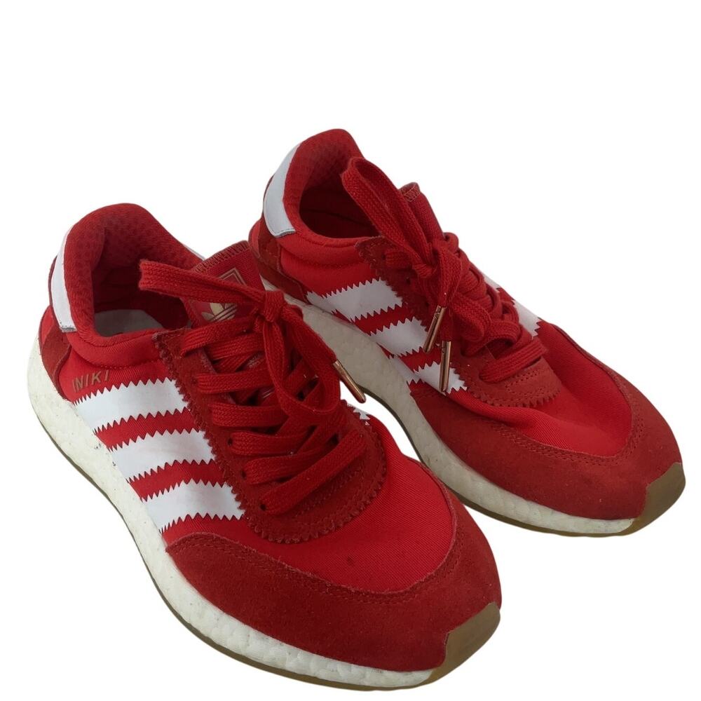 adidas Red and White Men's Athletic Sneakers